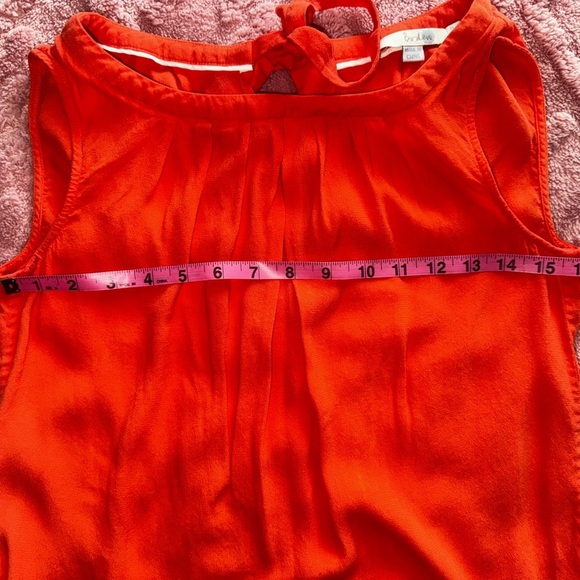 Boden Women's Top Orange Coral Sleeveless Tie Back Spring Summer Boho Size 6 EUC - Picture 6 of 10